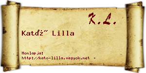 Kató Lilla névjegykártya
